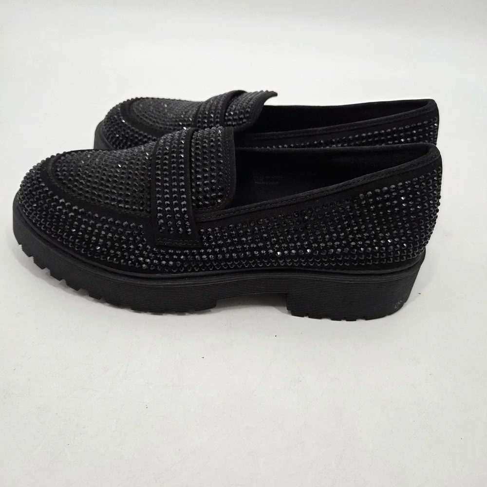 Torrid Embellished Loafer Size 9WW Chunky Goth Glam Workwear Slip On Comfort Lug - Picture 4 of 6